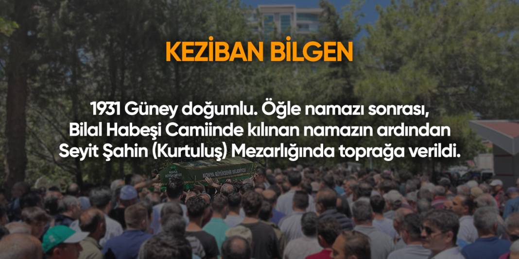 Konya'da bugün vefat edenler | 8 Şubat 2025 12